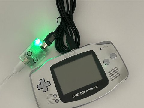 GB-Link adapter connected to a Game Boy Advance
